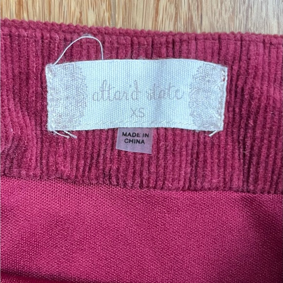 Alter’d State corduroy Denim Zebra Maroon Scalloped Skirt Size XS Bundle - Picture 4 of 11
